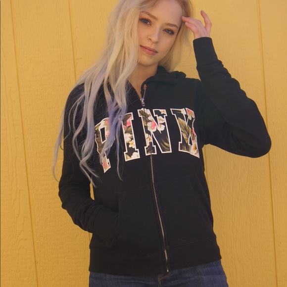 PINK Victoria's Secret Jackets & Blazers - Basically New VS Pink Tropical Black Jacket !!